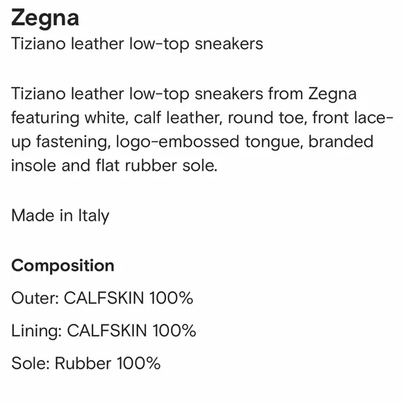 Ermenegildo Zegna Tiziano Leather Low Top White Sneakers | 11 - Picture 15 of 16
